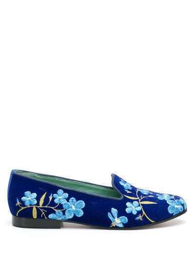 Blue Bird Shoes слиперы с цветочной вышивкой