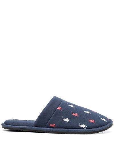 Polo Ralph Lauren logo embroidered slippers