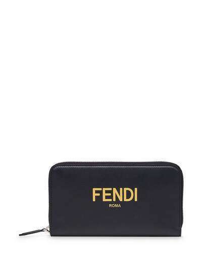 Fendi кошелек с круговой молнией и логотипом