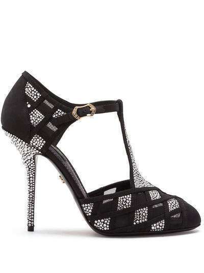 Dolce & Gabbana сетчатые туфли с Т-образным ремешком
