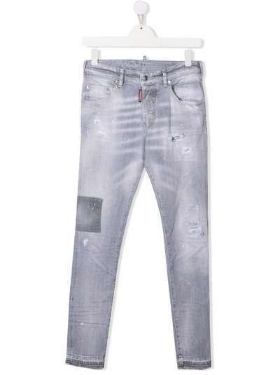 Dsquared2 Kids джинсы кроя слим с эффектом потертости