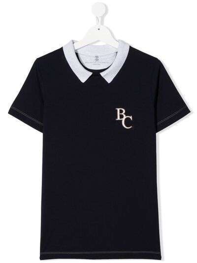Brunello Cucinelli Kids рубашка поло с вышитым логотипом