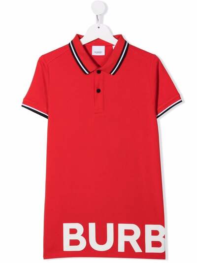 Burberry Kids длинная рубашка поло с логотипом