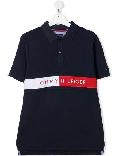 Tommy Hilfiger Junior рубашка поло с логотипом Flag