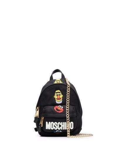 Moschino мини-сумка с нашивкой-логотипом