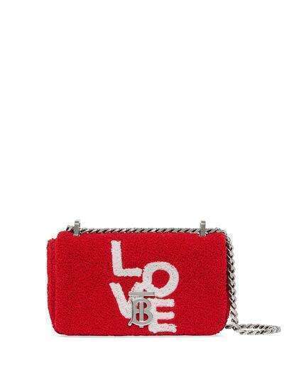 Burberry махровая мини-сумка Lola с принтом Love