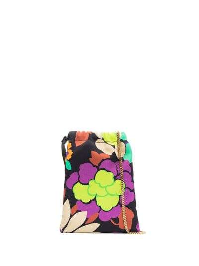 Saint Laurent мини-сумка Paris с цветочным принтом
