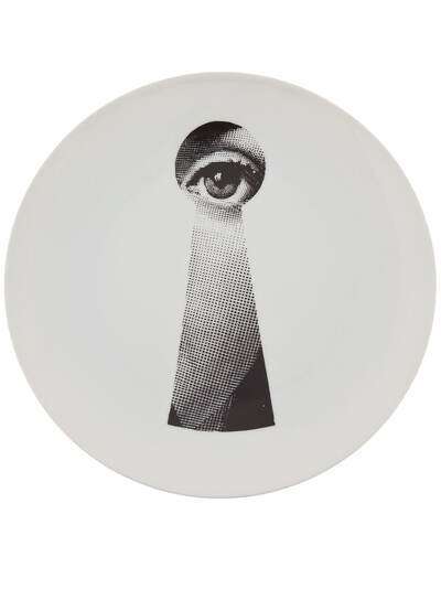 Fornasetti тарелка с черным принтом