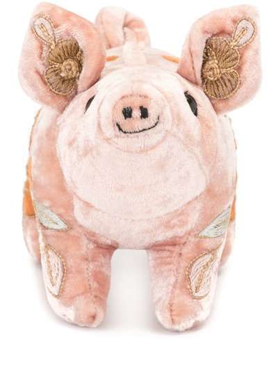 Anke Drechsel мягкая игрушка в виде свиньи с вышивкой