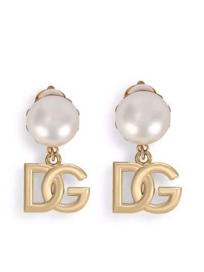 Dolce & Gabbana серьги-клипсы с логотипом DG