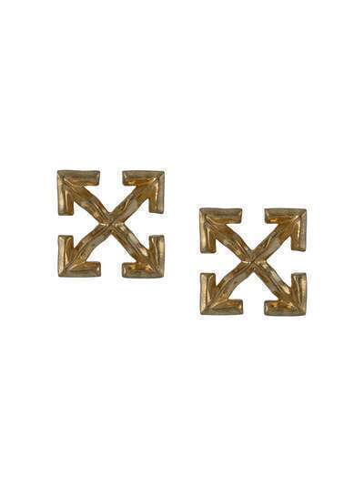 Off-White Arrows hammered-effect earrings