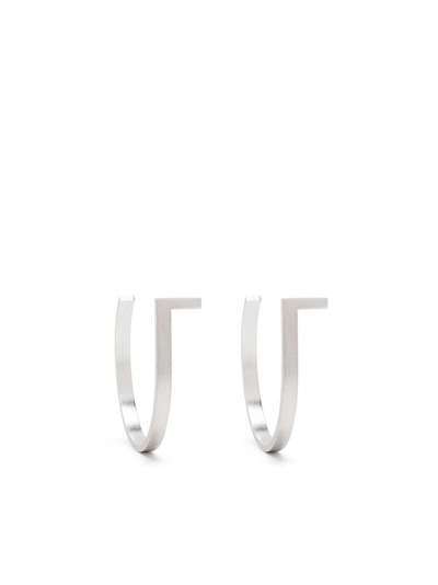 Hsu Jewellery серьги-кольца Unfinishing Line среднего размера