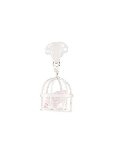 E.M. caged crystal earring