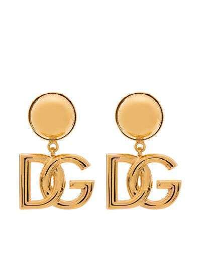 Dolce & Gabbana серьги-клипсы DG Logo