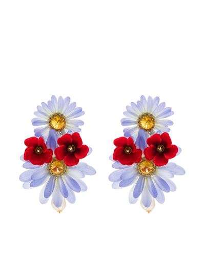 Dolce & Gabbana серьги в виде цветов с кристаллами