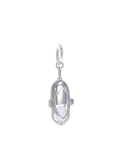 Capsule Eleven серебряная серьга-кольцо с кристаллом