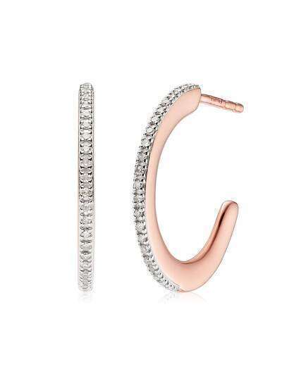 Monica Vinader RP Fiji skinny diamond hoop earrings