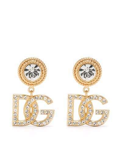 Dolce & Gabbana серьги DG с кристаллами