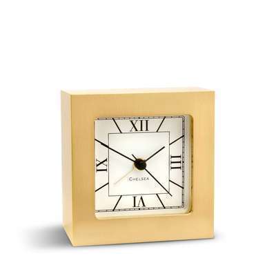 Square Brass Часы настольные с будильником Chelsea Clock