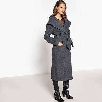 Пальто с капюшоном из шерстяного драпа LA REDOUTE COLLECTIONS 350084059