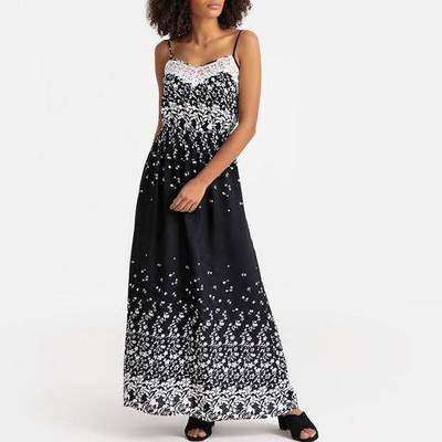 Платье длинное на бретелях с вырезом с отделкой кружевом MOLLY BRACKEN 350150028