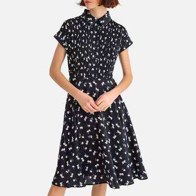 Платье-рубашка расклешенное средней длины с цветочным рисунком LA REDOUTE COLLECTIONS 350134900