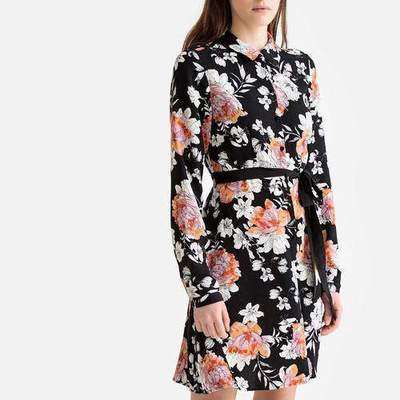 Платье-рубашка с цветочным рисунком и поясом с завязками VERO MODA 350144387