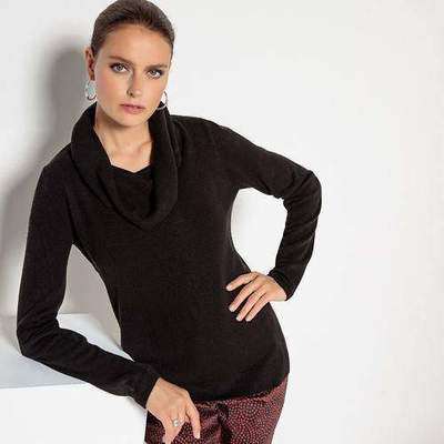 Пуловер с круглым вырезом и длинными рукавами из тонкого трикотажа ANNE WEYBURN 350114396