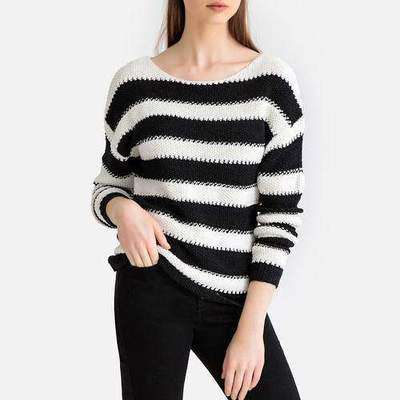 Пуловер в полоску в морском стиле из плотного трикотажа LA REDOUTE COLLECTIONS 350135138