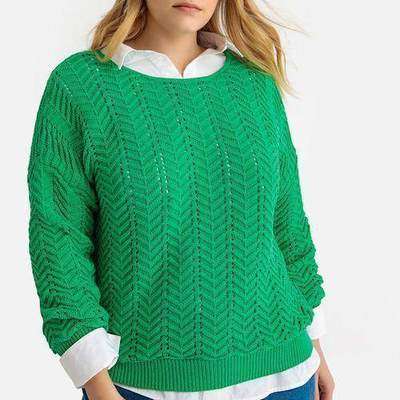 Пуловер с круглым вырезом из тонкого трикотажа 100% хлопок CASTALUNA 350132139