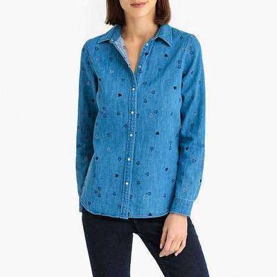 Блузка с рисунком и длинными рукавами из джинсовой ткани MAISON SCOTCH 350142909
