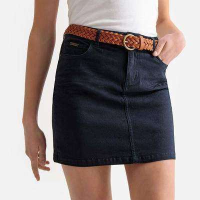 Юбка короткая из джинсовой ткани с ремнем BEST MOUNTAIN 350145322