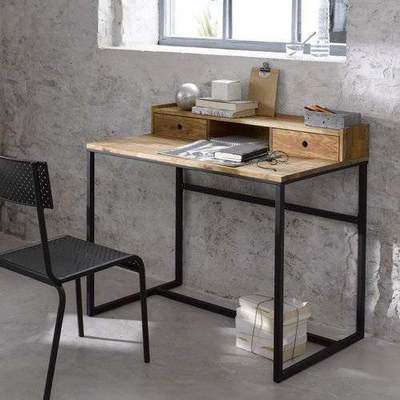 Стол письменный из дуба и металла с маленькой надставкой, Hiba LA REDOUTE INTERIEURS 324287755