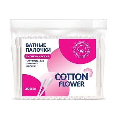 COTTON FLOWER Ватные палочки ПЭ 200