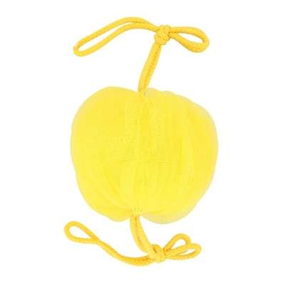 DECO. Мочалка-шар для тела синтетическая с ручками (yellow)