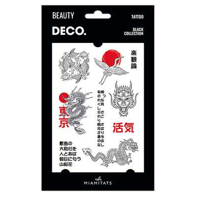 DECO. Татуировка для тела BLACK COLLECTION by Miami tattoos переводная Japan style