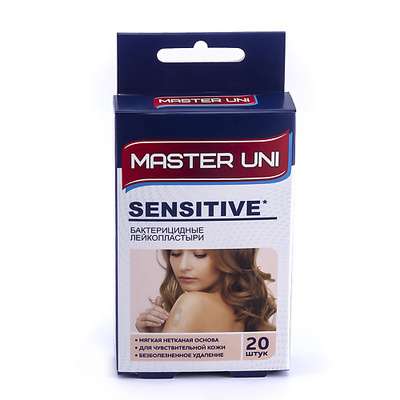 MASTER UNI SENSITIVE Лейкопластырь / пластырь бактерицидный на нетканой основе 1.7e-5