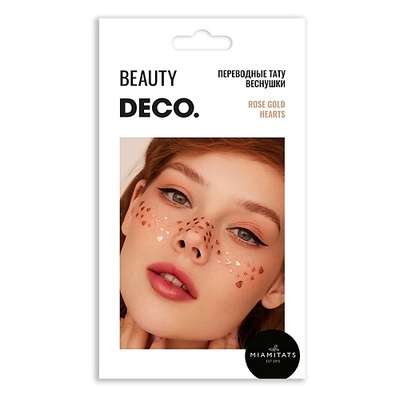 DECO. Набор переводных тату-веснушек by Miami tattoos Rose Gold Hearts