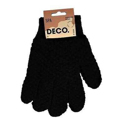 DECO. Мочалка-перчатки для душа отшелушивающие из бамбукового волокна (черные)