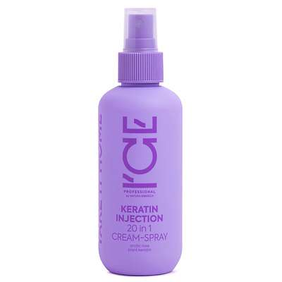 ICE BY NATURA SIBERICA Кератиновый крем-спрей для повреждённых волос Keratin Injection 20 in 1 Cream-Spray HOME