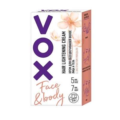 VOX Крем для обесцвечивания волос для лица и тела 2x 50