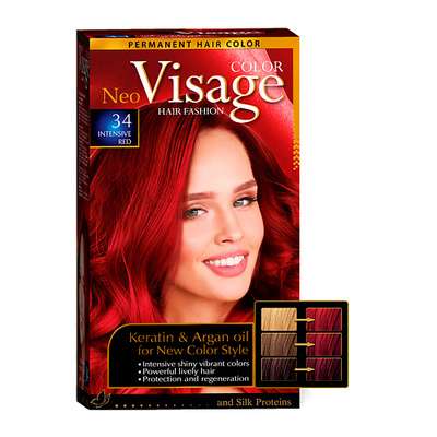 VISAGE COLOR HAIR FASHION Краска для волос Интенсивно красный Intensive Red 34