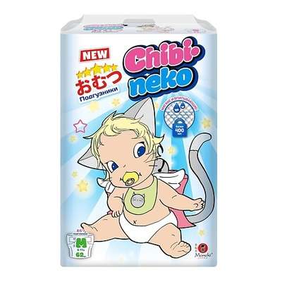 MANEKI Подгузники детские одноразовые Chibi-Neko размер M 6-11 кг 1