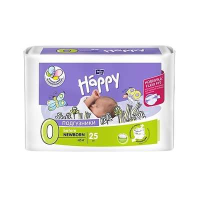 BELLA BABY HAPPY Подгузники для детей Before Newborn с эластичными боковинками 25