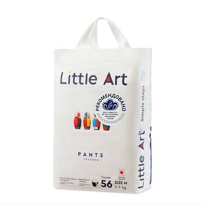 LITTLE ART Детские подгузники трусики ультратонкие, размер М 6-9 кг 56