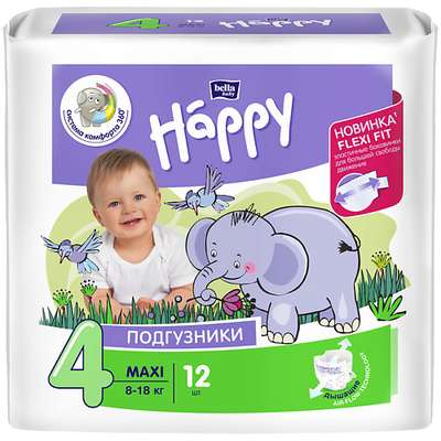 BELLA BABY HAPPY Подгузники для детей Maxi с эластичными боковинками 12