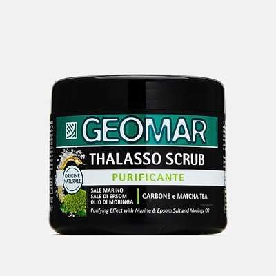 Geomar Талассо скраб очищающий для тела с черной солью и растительным углем 600