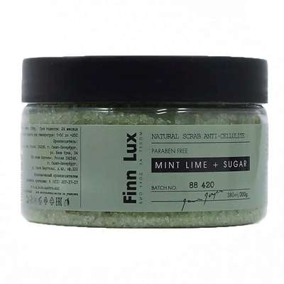 FINNLUX Скраб для тела "Mint Lime Sugar" сахарный, с маслом мяты перечной и лаймом 300