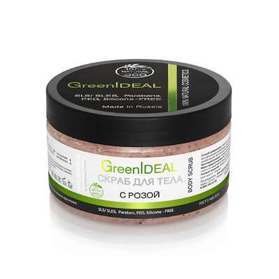 GreenIDEAL Скраб для тела с розой (натуральный) 300