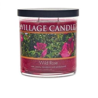 VILLAGE CANDLE Ароматическая свеча "Wild Rose", стакан, маленькая